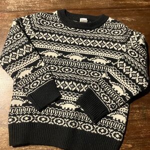 Boys Baby GAP Black and White Patterned Toddler Sweater